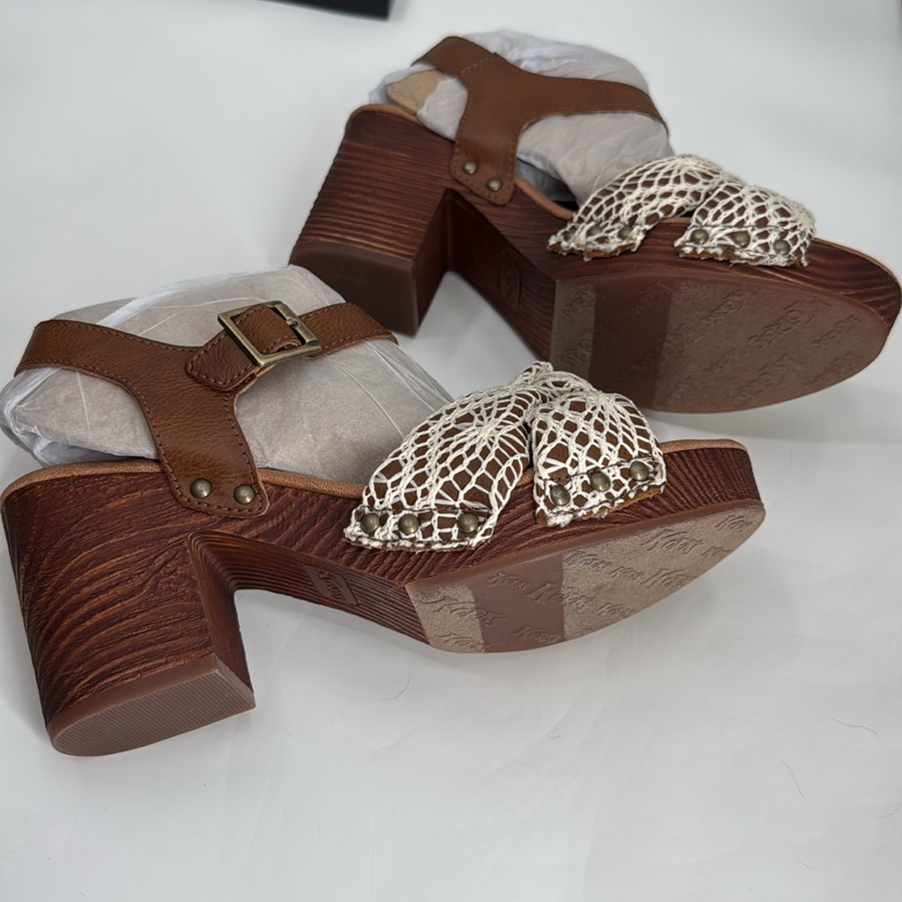 KORKS Natalia Knot Platform Sandals Size 10M Tan/Naturalal Crochet Fabric Combo - Picture 9 of 11